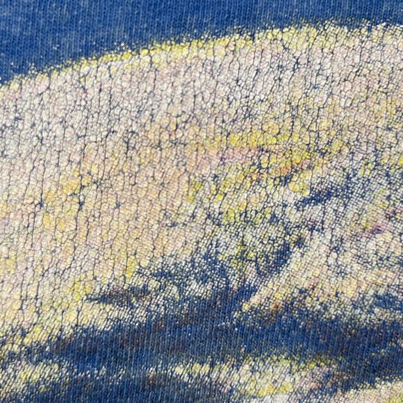 Vintage Y2Ks Polar Bears Alaska T Shirt Bleach Spotted Tie Dye Blue L Large - Picture 9 of 11